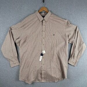 Ralph Lauren Classic Fit Tall Plaid Long Sleeve Button Down Shirt Men's 4XLT NEW